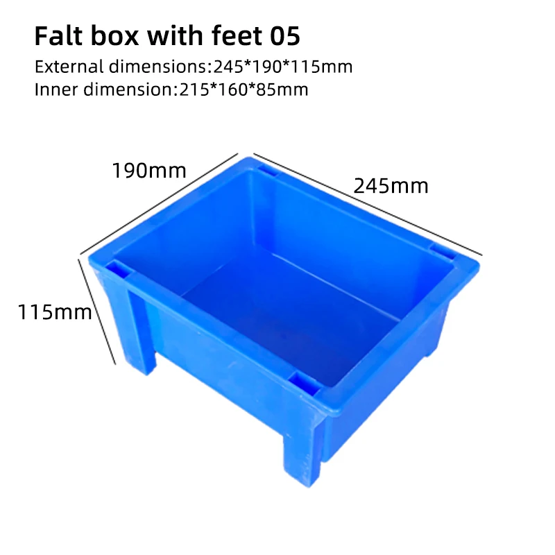 

Plastic tool storage box with feet flat box parts box No. 05 blue stackable combination parts box