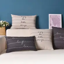 

HOT SALES！！！Simple English Apothegm Linen Throw Pillow Case Cushion Cover Home Sofa Decor Wholesale Dropshipping