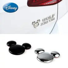 Autocollant de voiture 3D avec Mickey, autocollant décoratif en métal avec Logo de voiture, dessin animé, mignon, créatif, 3D