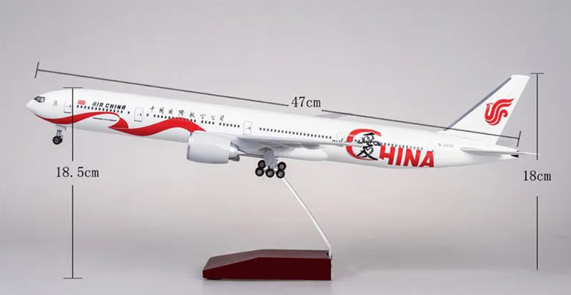 47 см 1/157 масштаб самолет Boeing B777 Романтический самолет воздушный Китай Модель самолетов W свет и колесо литье под давлением пластиковые смолы игрушечные самолеты