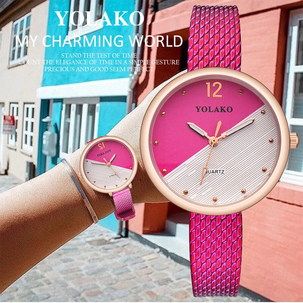 

YOLAKO Women Watches Top Brand Luxury Casual Plastic Leather Band Watch Starry Sky Quartz Wrist Watch Gift Relogio Feminino