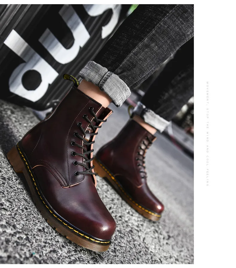 Ботинки martin; женские ботинки; botas hombre Mujer; модная повседневная обувь; женские ботильоны на толстой подошве; большие размеры 34-46