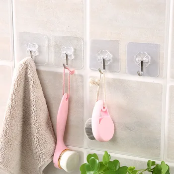 

Creative-Transparent Traceless Hook Strong Plastic Viscose Hook Bathroom-Free Nail Hook