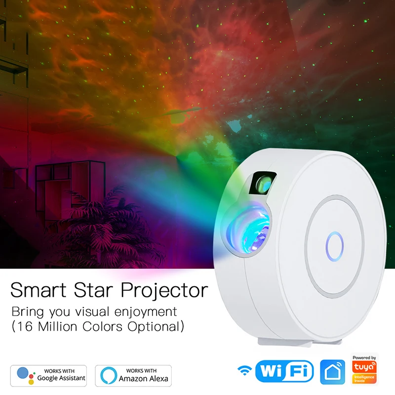 

WiFi Laser Starry Sky Projector Tuya Smart Star Projector Galaxy Waving Night Light Led APP Wireless Control Alexa Compatible