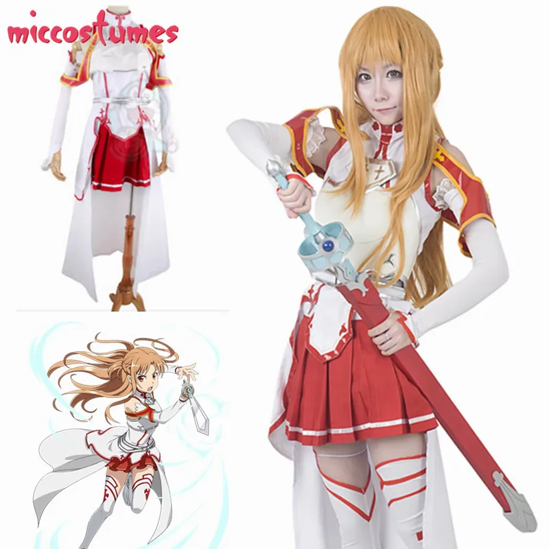 

Anime Sword Art Online Asuna Yuuki Cosplay Costume Party Fancy Dress Halloween Costumes for Women