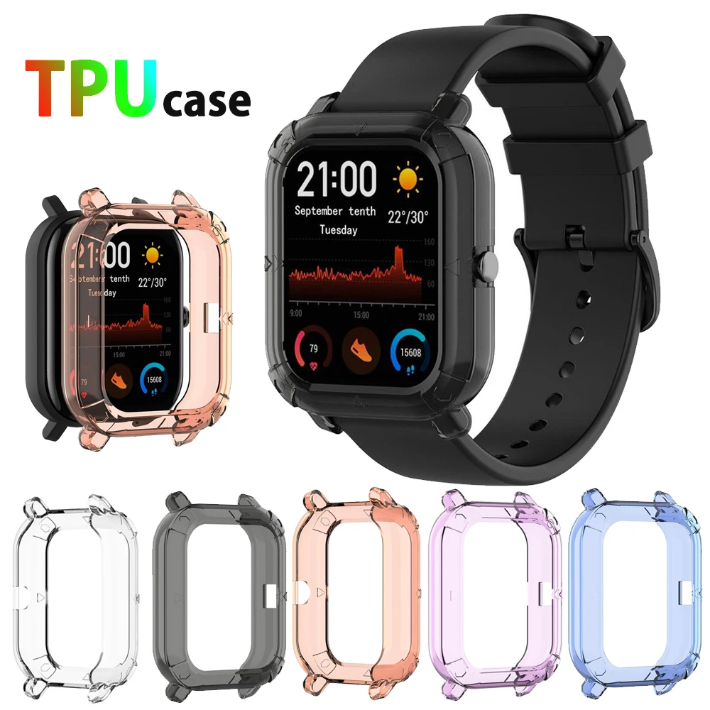 TPU Frame Bumper Cover Case Shell Protector for Xiaomi Huami Amazfit GTS Smart watch Protector Bracelet Protective accessories