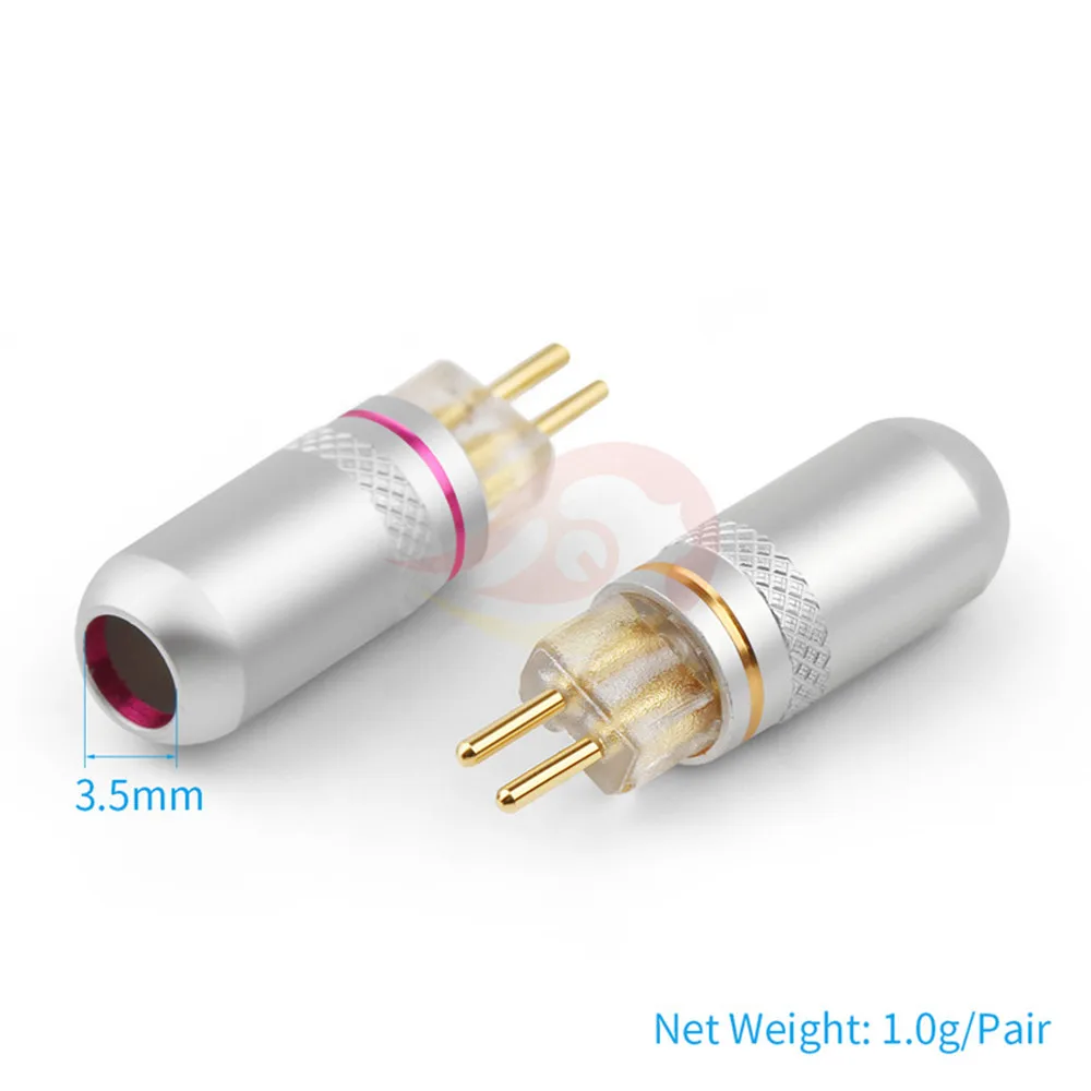 2PIN Earphone Jack Audio Connector For UM3X W4R UE18 HiFi Headset Gold Plated Plug Metal 0 78mm Pins Adapter 2 Pair