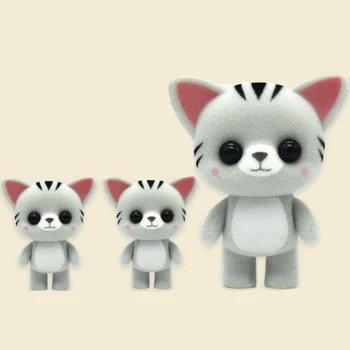 

Mini Cute Flocking Cat Doll Animal Flocking Car Home Decoration Baby Kids Gifts Y4QA