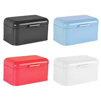 

Solid Color Retro Metal Bread Bin Box Kitchen Storage Container for Snacks Food