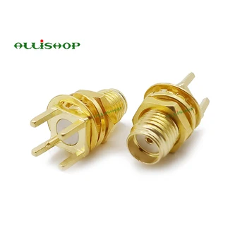 

100Pcs SMA Female Jack Straight RF Connector Adapter End Launch PCB Panel Mount Coaxial Cable Connector for Radio Equipment