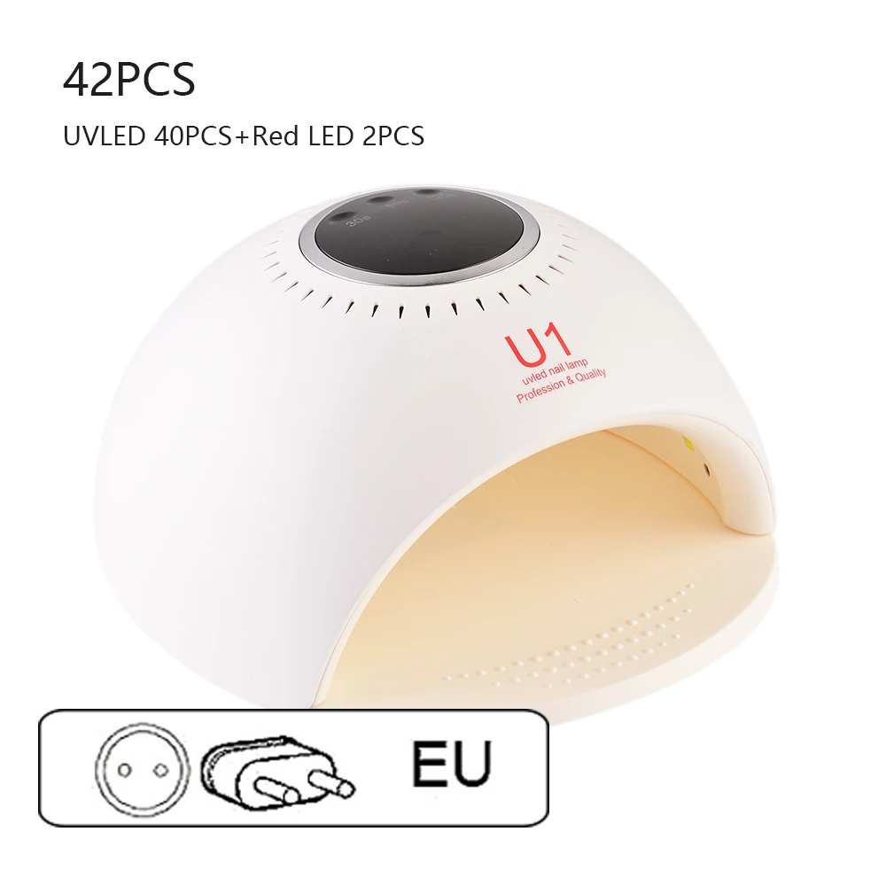 U1 УФ светодиодный Сушилка для ногтей 84 Вт Гель-лак отверждаемая лампа с нижним таймером ЖК-дисплей быстросохнущая лампа для ногтей маникюрные инструменты Hotest - Цвет: 84W EU Plug