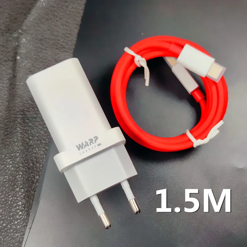 OnePlus Charger 30W Origianl Warp charger Power Adapter EU US 1M 1.5M 2M 6A USB type c cable For OnePlus 8 pro 7 7t pro 65 watt usb c charger Chargers