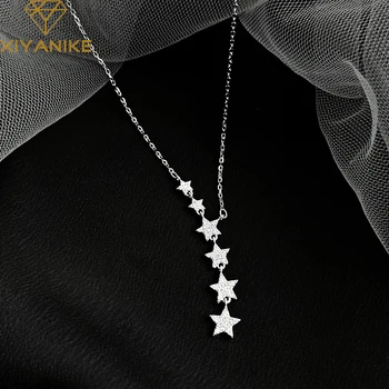 

XIYANIKE 925 Sterling Silver Star Pendant Necklace Charm Women Wedding Party Jewelry Design Creative Korean Style Accessories