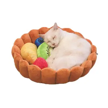 

Sleeping Bed For Cats Cute Cotton Cake Shaped Pet Cats Bed Funny Decoration Kitten Washable Sleep Pad /Cave