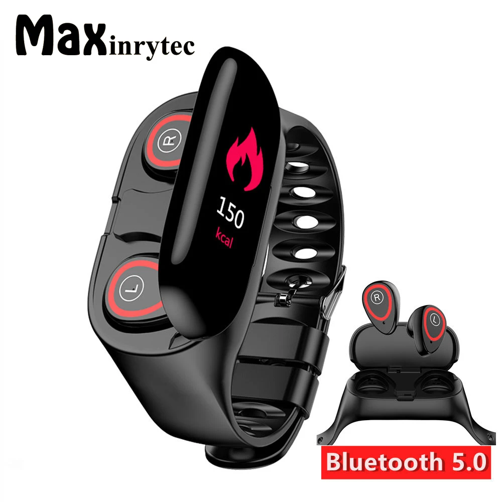 

Maxinrytec M1 Newest AI Smart Watch With Bluetooth Earphone Heart Rate Monitor Smart Wristband Long Time Standby Sport Watch Men