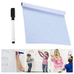 Pegatina de pizarra blanca de 200x45cm, tablones de borrado en seco, calcomanía de pared extraíble, pizarra + bolígrafo, imanes de nevera de cocina para habitaciones de niños