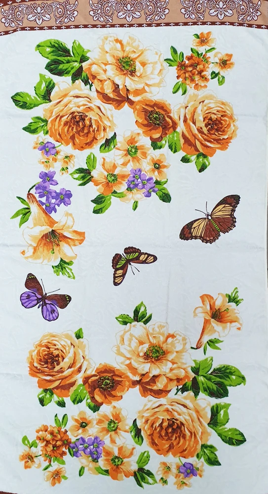 Полотенце махровое пионы коричневые |