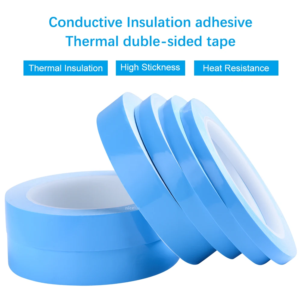 25meter/Roll 8mm 10mm 12mm 20mm Width Transfer Tape Double Side Thermal Conductive Adhesive Tape for Chip PCB LED Strip Heatsink