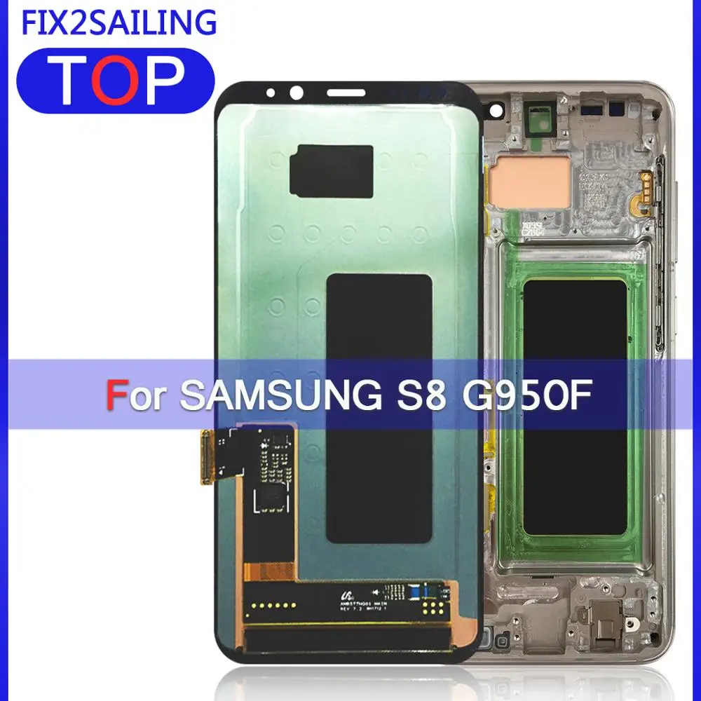 Super Amoled S8 LCD с рамкой для Samsung Galaxy G950 G950F дисплей Plus G955 G955F 100% Оригинальный сенсорный