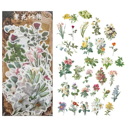 3 Японский Декоративный Цветочный Дневник Журнал винтажная бумага Scrapbooking этикетка наклейки канцелярские принадлежности для школы - Цвет: 3