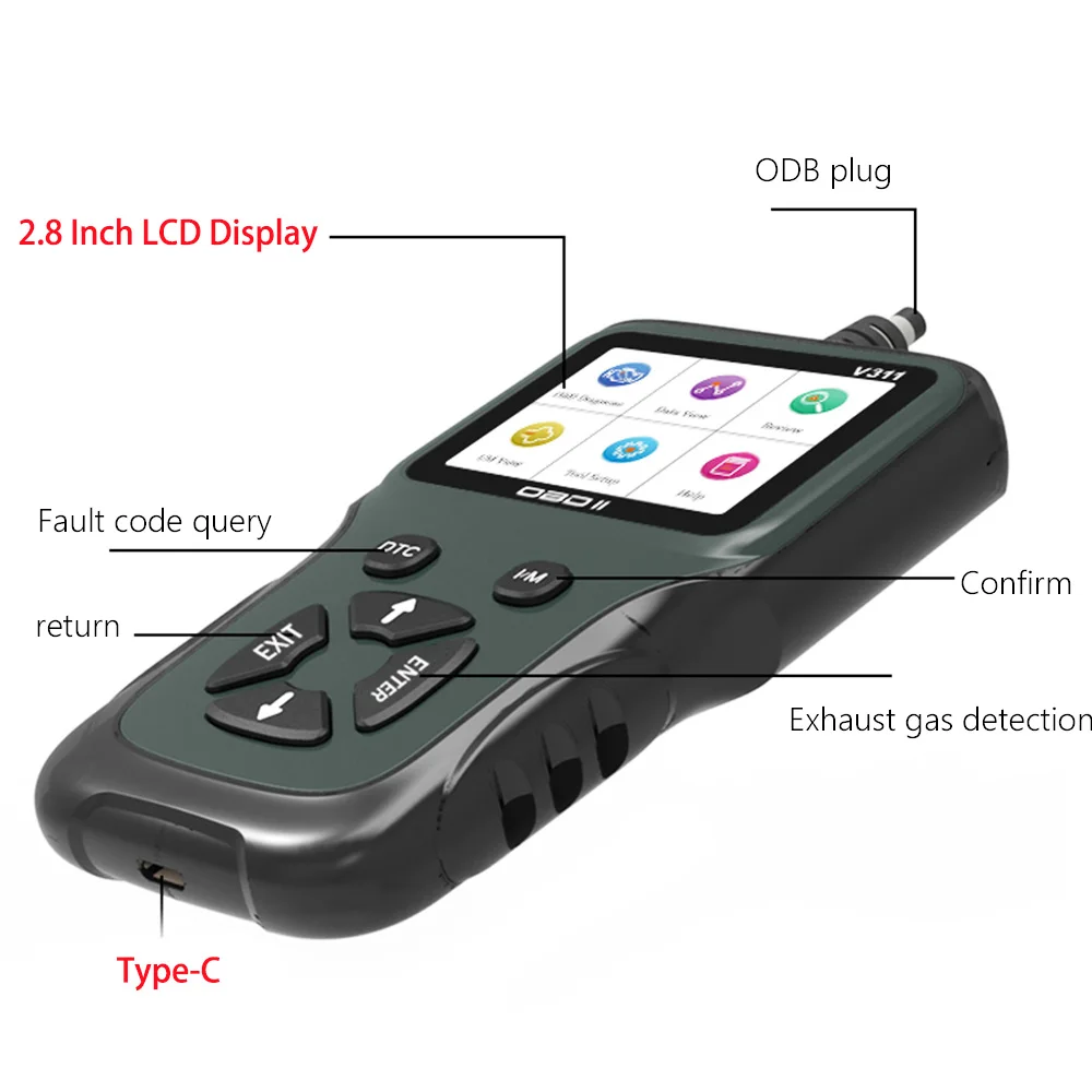 V311 диагностический сканер OBD2 инструмент Устройство для считывания