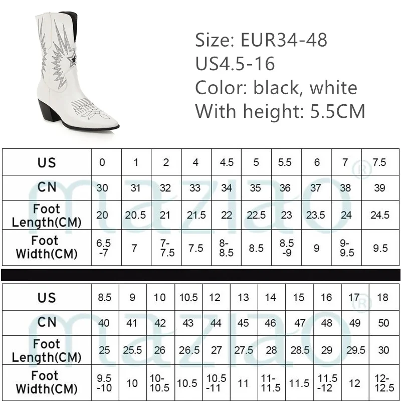 Ботинки до середины икры с принтом женские ботинки на не сужающемся книзу массивном каблуке осенне-зимние ботинки с квадратным носком женские модные ботинки белого и черного цвета г. MAZIAO