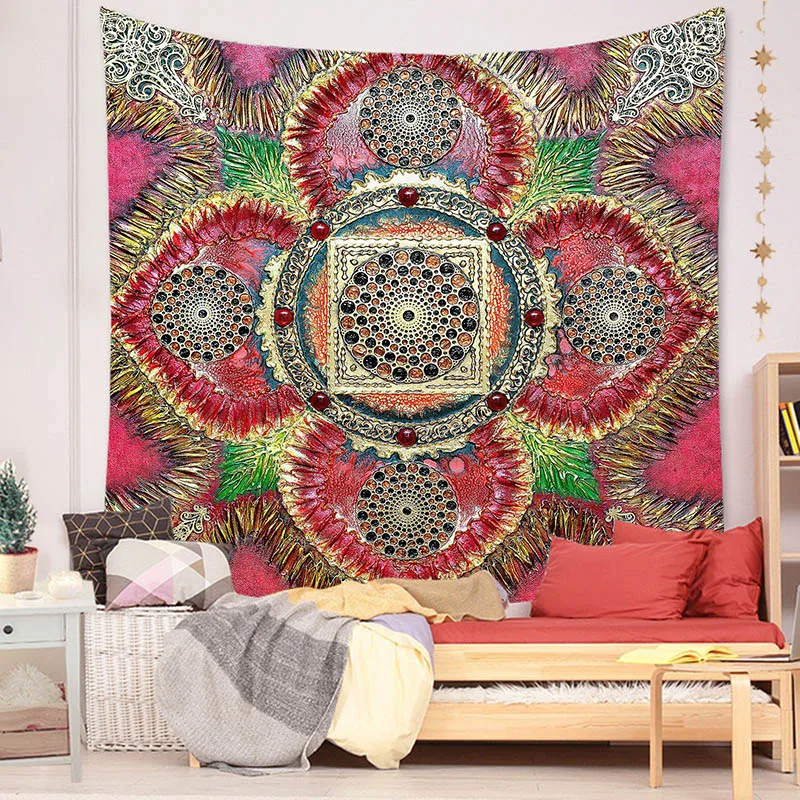 

mandala tapestry wall fabric aesthetic decor wall cloth room decoration tapis mural