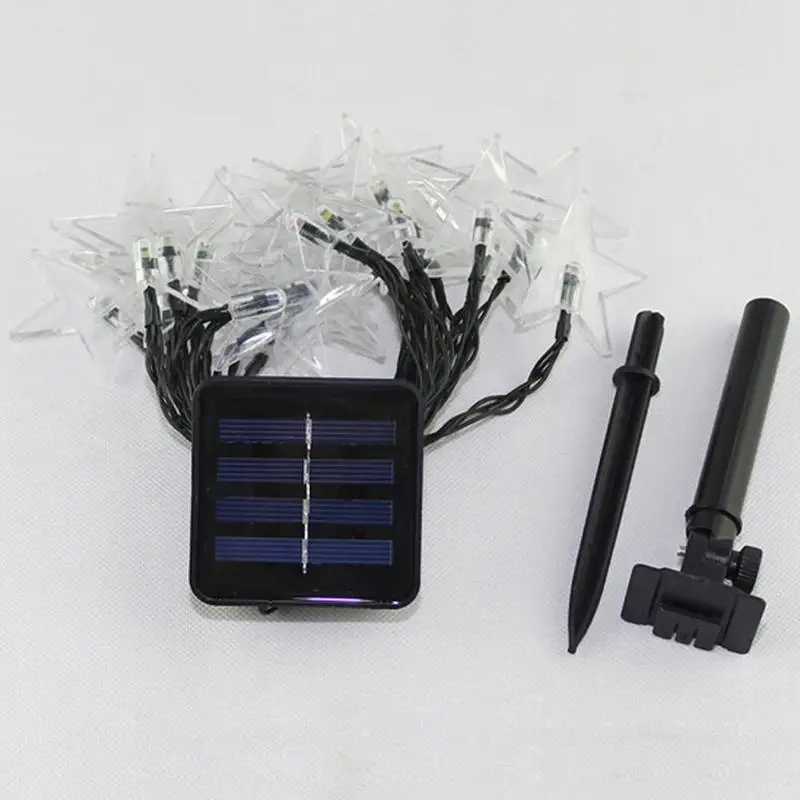 Solar String Lights Stars 30LED Light Strings Colorful Waterproof Outdoor Decorate Lighting Christmas Light Wedding party Garden