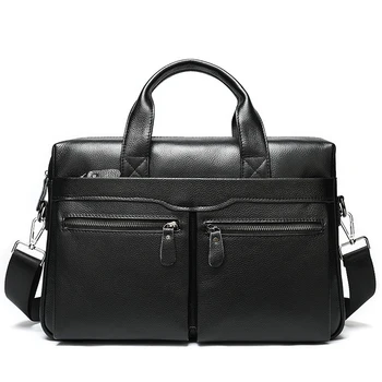 

Genuine leather men's shoulder bag men's handbag computer briefcase bag header leather cowhide business bag messenger bag