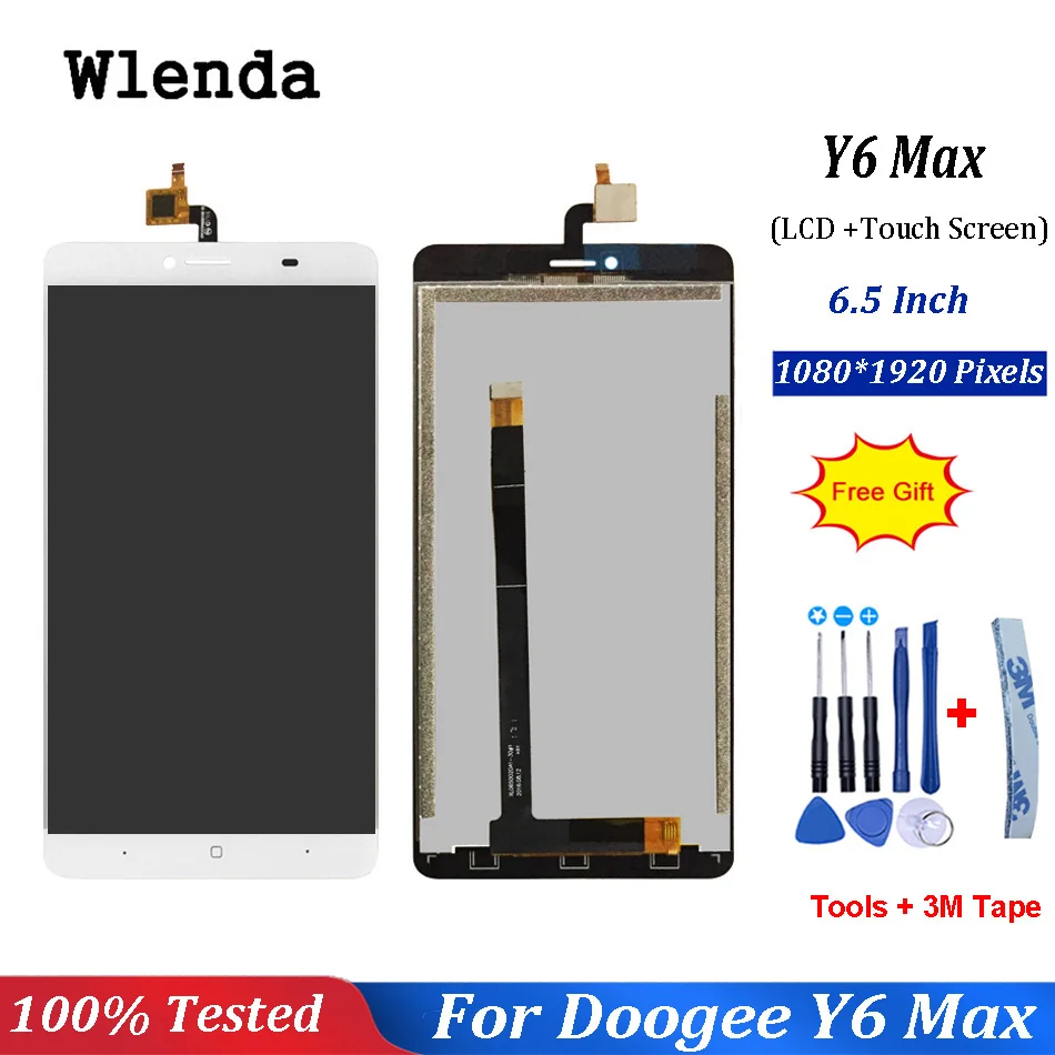 ЖК-дисплей 6 5 дюйма Для DOOGEE Y6 Max + сенсорный экран стеклянная панель в сборе