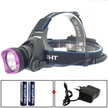 

2000LM T6 LED Headlamp Waterproof Zoomable Forehead Torch 3 Modes Headlight with 18650 Battery & Charger