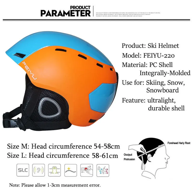 FEIYU сертификат СЕ ПК+ EPS взрослый подростковый лыжный шлем для мужчин и женщин Катание на коньках скейтборд шлем сноуборд снежные спортивные шлемы