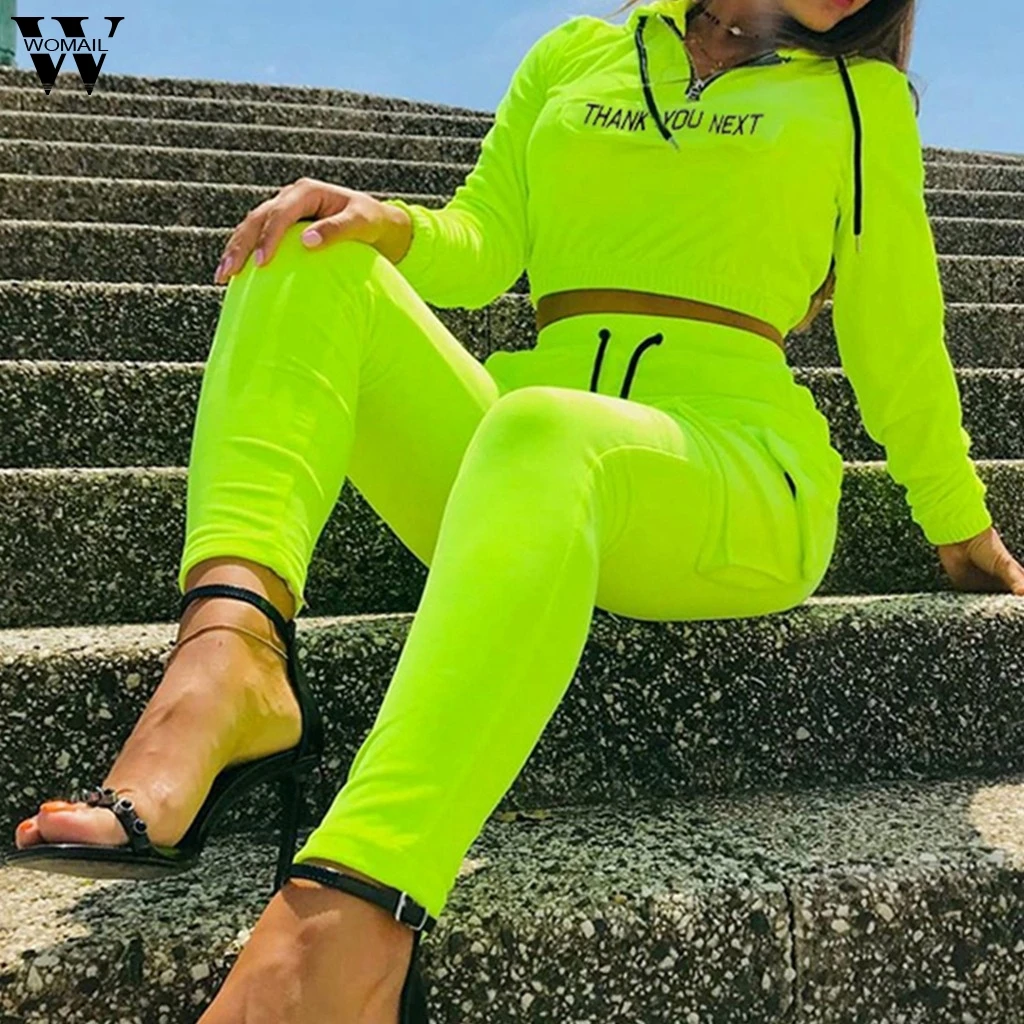 

Womail Women Sexy Club Suit Sets Long Sleeve With Hat Bandage Letter Printed Elastic Waist Set Suit women Suit Sets S-L