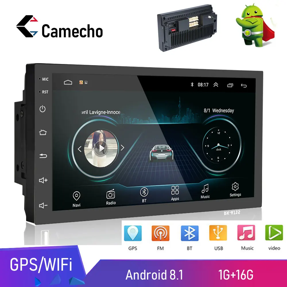 Camecho 2din " Android 8,1 Автомобильный мультимедийный плеер gps WiFi стерео для Volkswagen Nissan Toyota hyundai Polo 2 Din Авторадио