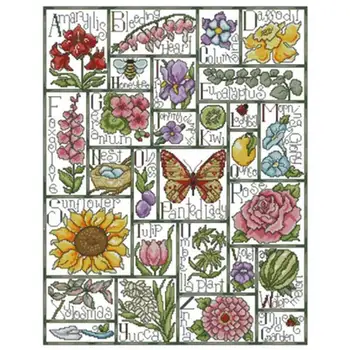 

Floral letters ABC patterns Counted Cross Stitch 11CT 14CT 18CT DIY Cross Stitch Kits Embroidery Needlework Sets home decor