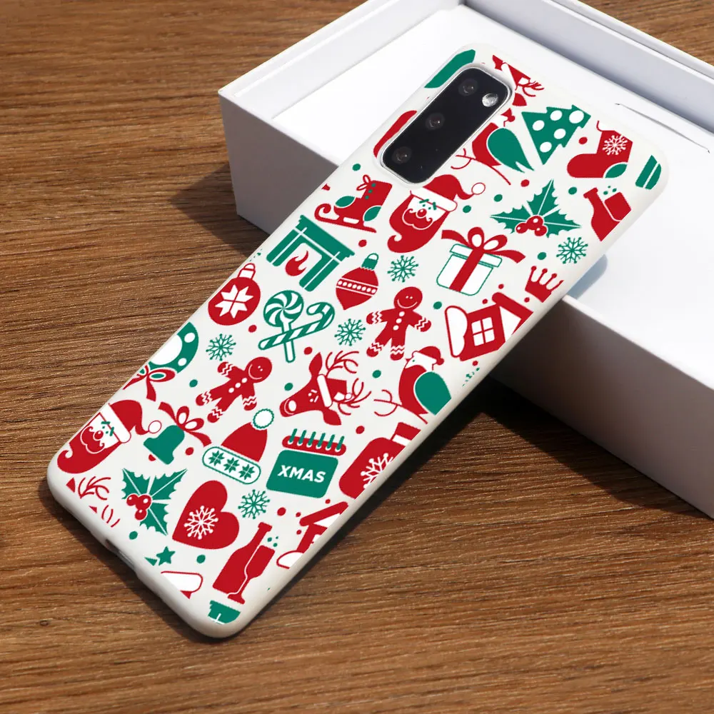 Счастливого Рождества чехол для телефона SamSung S20 plus A50 S8 S9 S10 Plus A70 милый