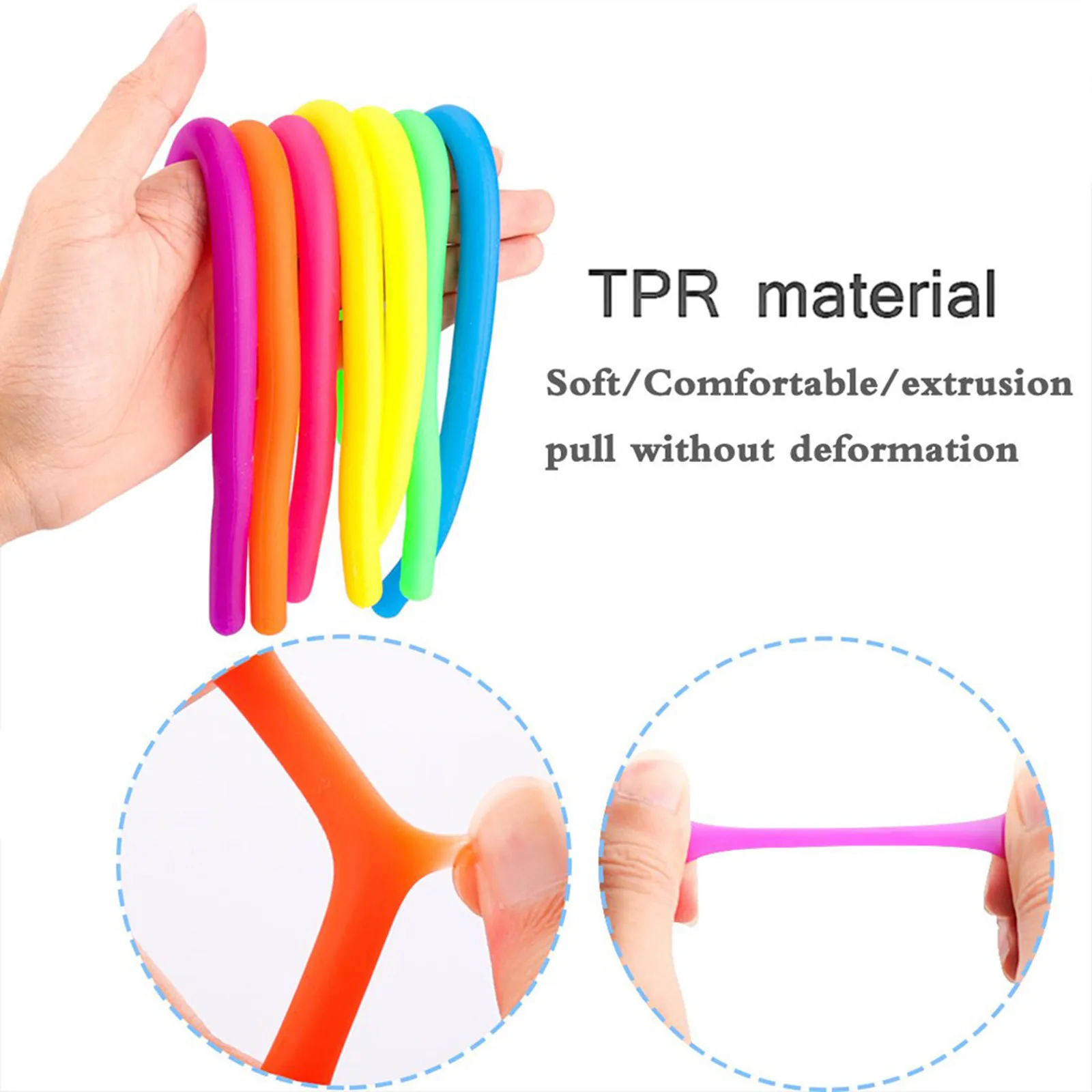 Fidget Toy String Rubber-Band Decompression Antistress Sensory Stretchy 4pcs Adluts