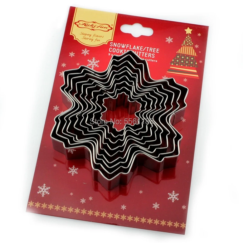 

Snowflake Ice Crystal Cookie Cutter, Winter Snowflake Cookie Cutter 9Pcs