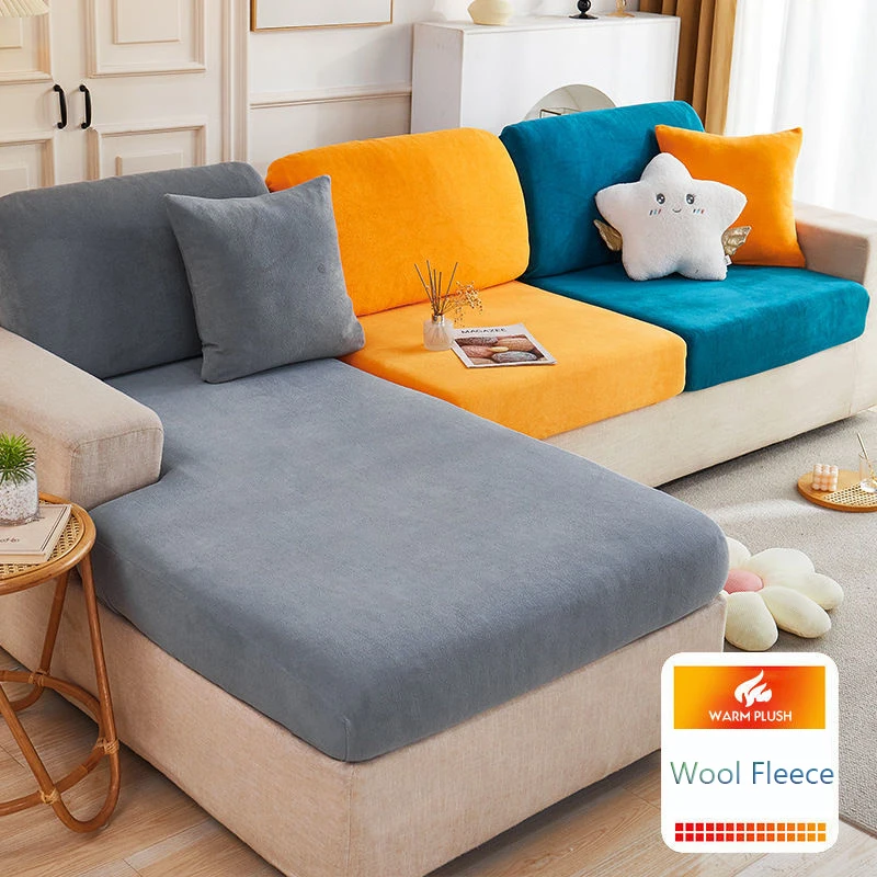 Wool Velvet Sofa Seat Cover Living Room Velvet Thick Warmth Recliner