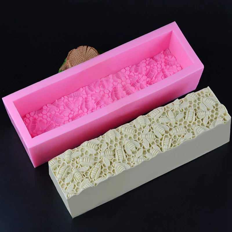 Bee Nest Toast Silicone Mold Handmade Soap Mold DIY Toasts Rectangular Box Soap Mold Big Embossed Loaf Pan Toast Soap Making Mou