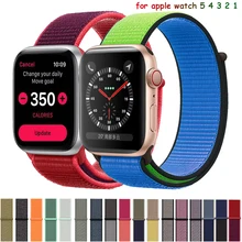 Нейлоновый ремешок для apple watch 5 4 полосным 44 мм/40 мм в едином положении во время занятий легкой атлетикой, apple watch 42mm 38 мм и нержавеющая сталь металлический корпус наручных часов iwatch серии 5/4/3/2 разноцветный коннектор ремешок для часов