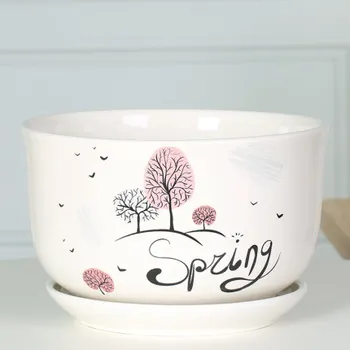 

Flower pot Ceramic with Tray extra Large Personality Creative Succulents Green Plant plastic green dill simple flower pot