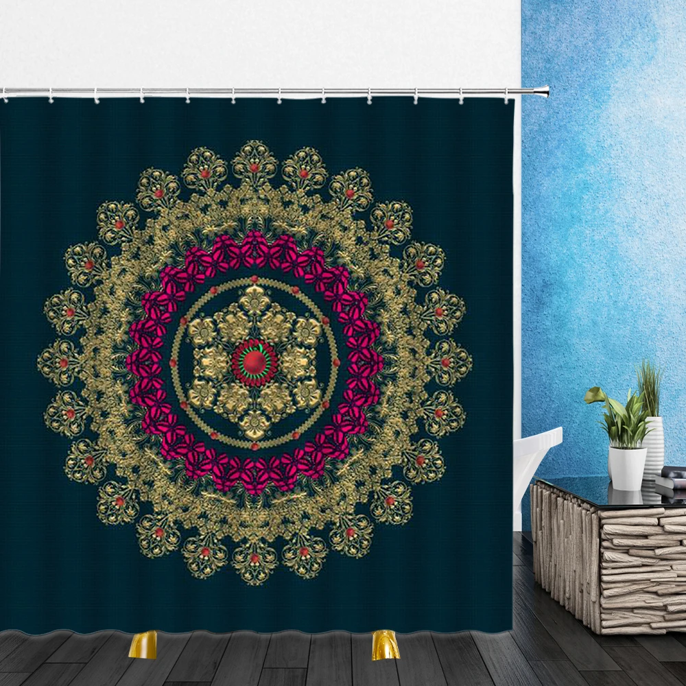 MitoVilla Cortina De Ducha Floral Boho, Cortinas De Ducha De Tela De Hojas Tropicales Para Decoración De Baño Elegante Y Moderno, Cortina De Ducha De Flores Coloridas Abstractas De Mediados De