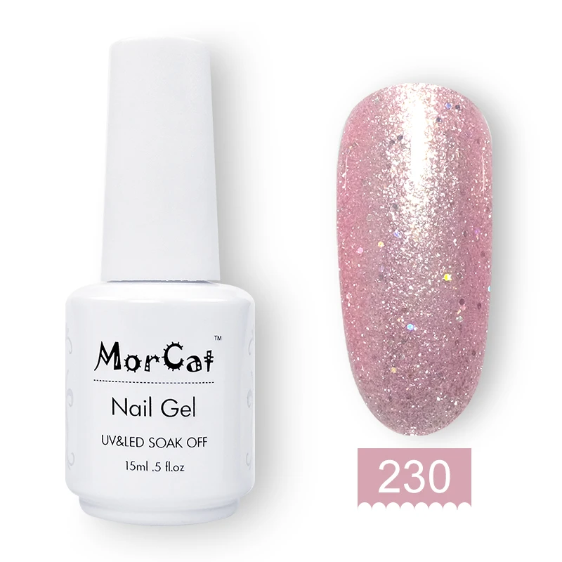 MorCat Bling УФ гель лак для ногтей Гель-лак для ногтей УФ-гель Bling лак для ногтей Алмазный Блеск Vernis полуперманентный гель 15 мл - Цвет: 230