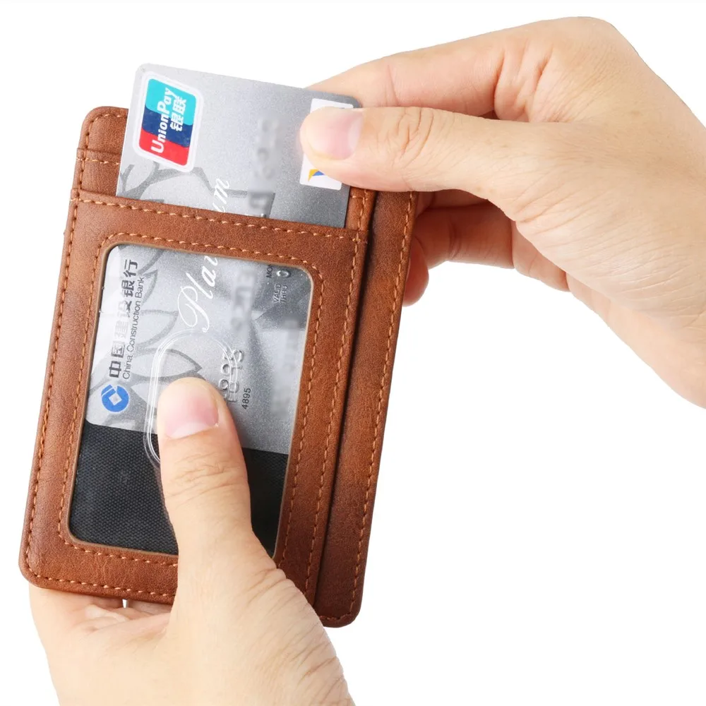 Мужская Женская модная сумка Тонкий RFID блокирующий кожаный кошелек кредитный ID держатель для карт кошелек для денег чехол для карт кошелек для телефона держатель для карт