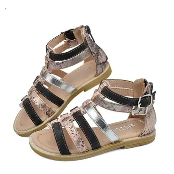 

Children Shoes Rome Microfiber Flat Buckle Beach Shoes Gladiator Girls Sandals Kids Summer Shoes For Girls Casual Sandals