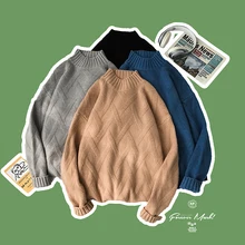Winter Thick High Collar Sweater Men Warm Fashion Solid Color Casual Knit Sweter Clothes Man Wild Loose Long Sleeve Pullover Men Winter Thick High Collar Sweater Men Warm Fashion Solid Color Casual Knit Sweter Clothes Man Wild Loose Long Sleeve Pullover Men