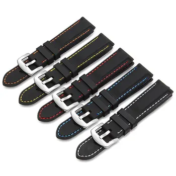 

Soft Silicone Watchband Rubber Diving Waterproof Replacement Bracelet Band Strap Watch Accessories 20mm 22mm 24mm 26mm