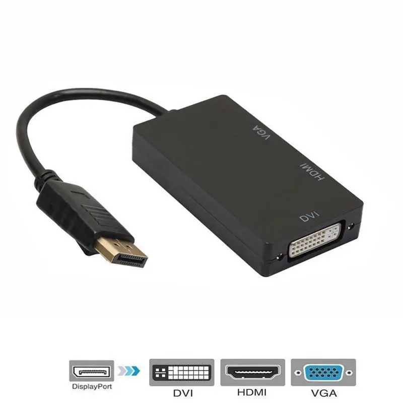 Хороший конвертер адаптер 3в1 DP Дисплей порт папа мама кабель DVI/HDMI/VGA|Кабели DVI| |