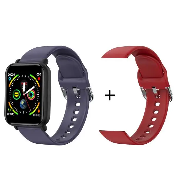 blue Add red strap Новинка R16, водонепроницаемые Смарт-часы, пульсометр, монитор артериального давления, спортивные, фитнес, Bluetooth, умные часы для Apple IPhone, Xiaomi - Цвет: blue Add red strap